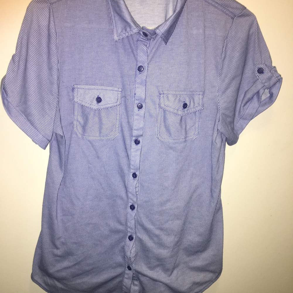 Blue Pin Striped Top